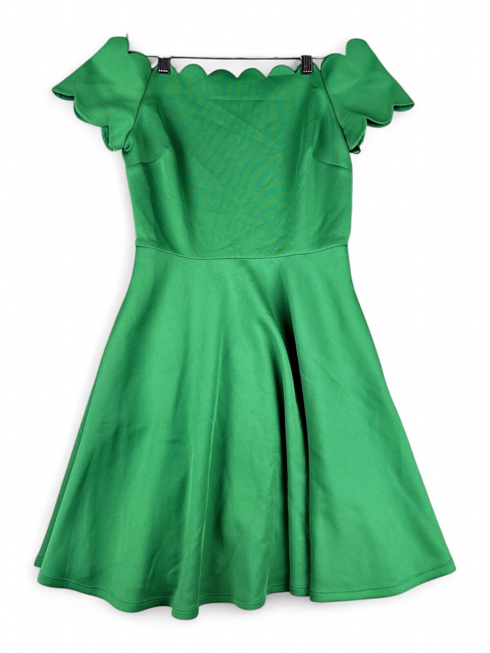 Ted Baker Green Scallop Off-Shoulder Fit & Flare Midi Dress S 1 WMD-FELLAMA-WH9W